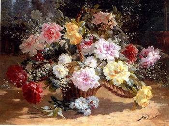unknow artist Floral, beautiful classical still life of flowers.070